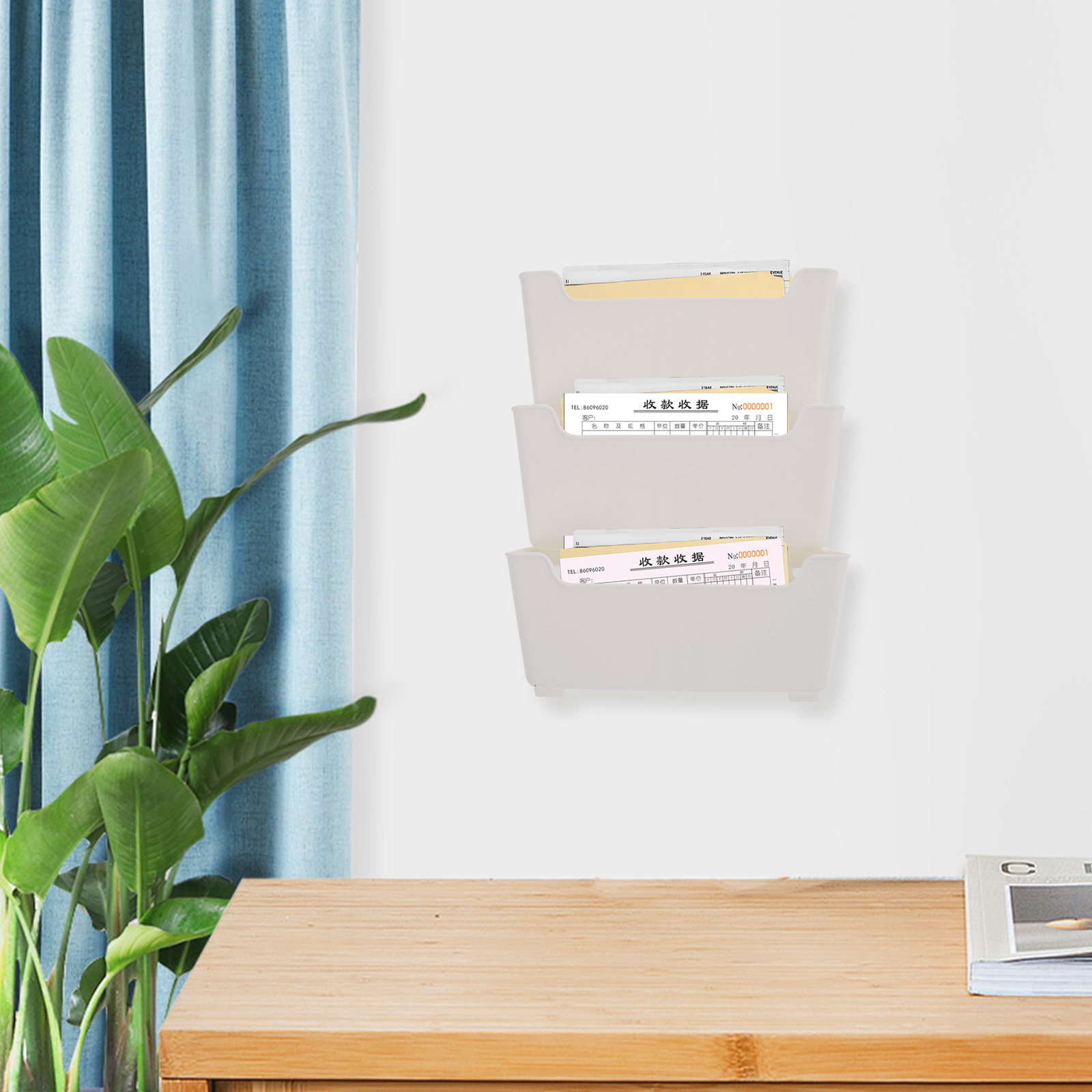 Magazine Holder Rack - 1 ensemble de classeurs muraux transparents,